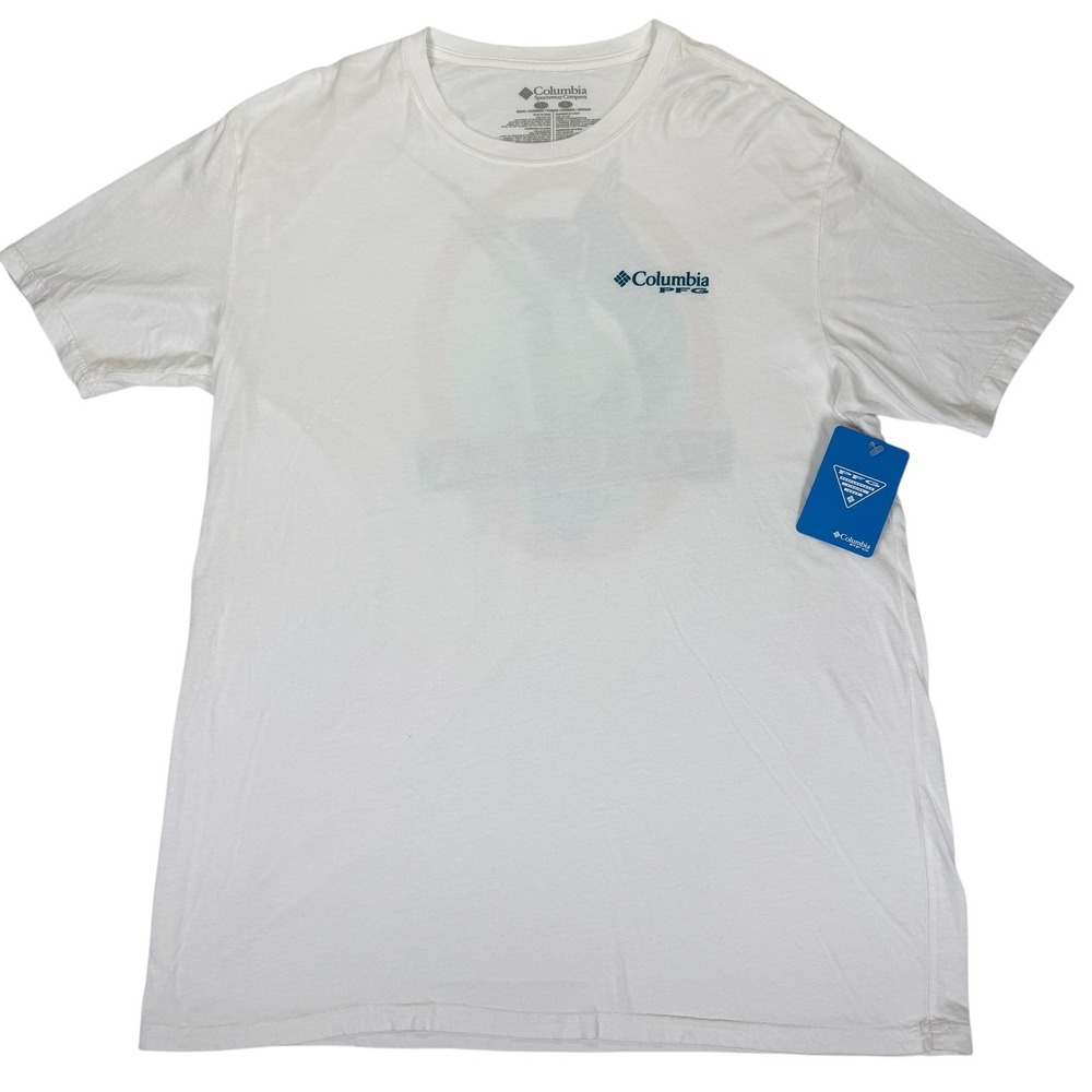 Columbia PFG Fishing T-Shirt Marlin Graphic White Mens L NWT